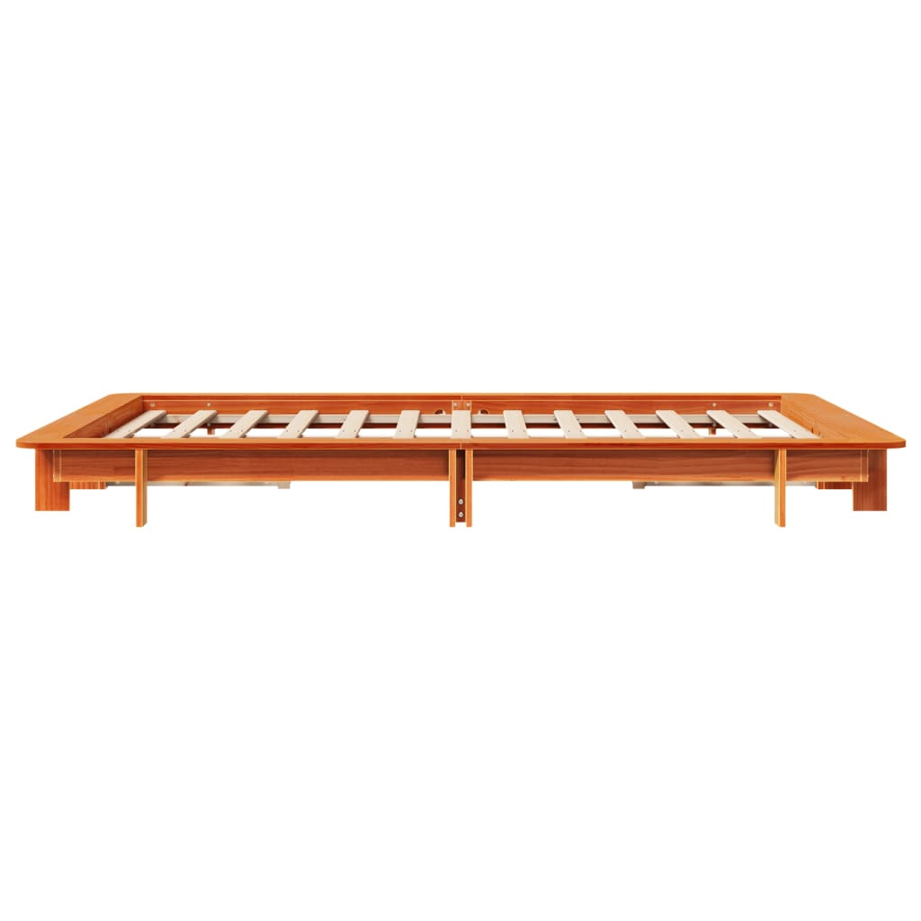 Bed Frame without Mattress Wax Brown 120x200 cm Solid Wood Pine